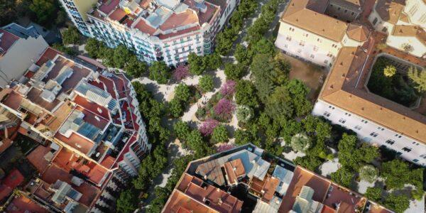Vista aèria de la Plaça Enric Granados