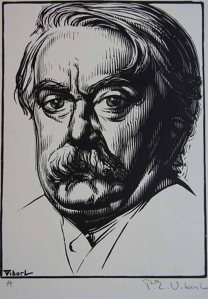 León Bloy. Il·lustració de Pierre-Eugène Vibert