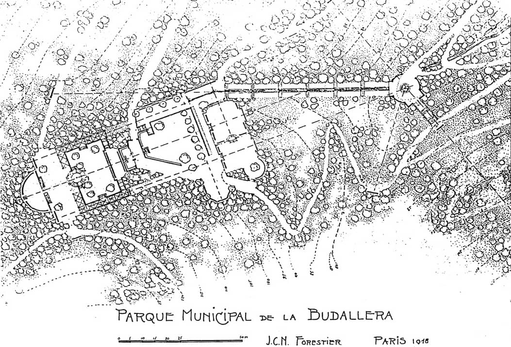 Barcelona dibuix plànol del Parc de la Budellera