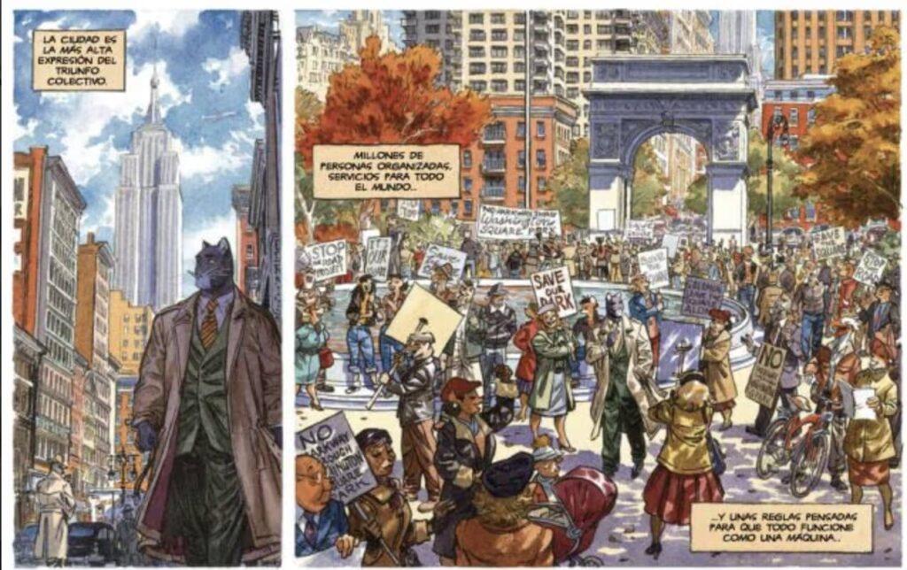 Algunes vinyetes del còmic Blacksad